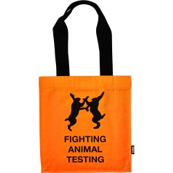 Fighting Animal Testing Fluoro Orange Tote Bag