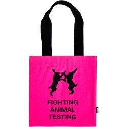Fighting Animal Testing Fluoro Pink Tote Bag