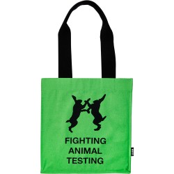 Fighting Animal Testing Fluoro Green Tote Bag